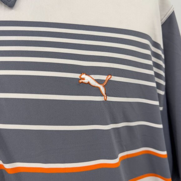 Puma Men's Striped Polo Shirt Dri-Fit Polyester Blend Size 2XL XXL - Picture 2 of 7
